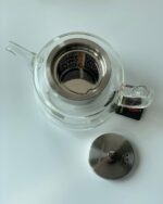 High Borosilicate Heat-Resistant Glass Tea Pot Kettle with Color Glass Handle, food-grade stainless steel infuser. Filter Liner And Cover. Stainless Steel Strainer for Loose Tea. For 4-6 cups (400ml) - Image 4