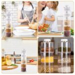 ⁦Portal Arura spice tower plastic transparent 6 pcs set spice jar pepper shaker box transparent rotating seasoning storage organizer herb kitchen rack condiment bottles for home and kitchen⁩ - الصورة ⁦4⁩