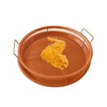 Round Tray with Strainer for Oven Cooking, Practical Design Allows Fat to Go Down for Crispy and Lighter Fat Food - Image 2