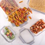 ⁦Generic Acrylic Refrigerator Food Container Set, 6 Pieces Airtight Lock with Clear Silicone Sealing Sides, Transparent Storage Boxes for Fresh Food, Fridge, Kitchen Organization.⁩ - الصورة ⁦4⁩