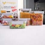 ⁦Generic Acrylic Refrigerator Food Container Set, 6 Pieces Airtight Lock with Clear Silicone Sealing Sides, Transparent Storage Boxes for Fresh Food, Fridge, Kitchen Organization.⁩ - الصورة ⁦3⁩