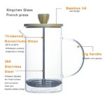 Clever chef french press coffee maker, maximum flavor coffee brewer with superior filtration, 2 cup capacity, Gold - Image 2