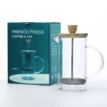 ⁦French Press Coffee Maker 350ml - Heat Resistant Thick Borosilicate Glass with 4 Stainless Steel Filter System and Natural Bamboo Lid⁩ - الصورة ⁦7⁩