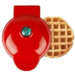 SNAILAR Mini Waffle Maker Belgian Waffle Maker Small Classic Waffle Maker for Children's Birthdays, Family Parties, Easter or Christmas, Cute and Compact Design, 350 Watts, Red - Image 3