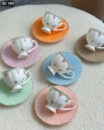 Generic Classic Porcelain Coffee Set, 6 Cups and 6 Plates, Elegant Serving Set - Image 3