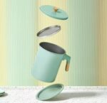 COOKER OIL COOKER OIL WOODEN HANDLE GRANITE WITH LID AND STAINLESS STRAINER FOR EASY USE AND CLEANING FROM (1.7L) - Image 4