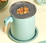 COOKER OIL COOKER OIL WOODEN HANDLE GRANITE WITH LID AND STAINLESS STRAINER FOR EASY USE AND CLEANING FROM (1.7L)