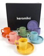 ütahya Porselen orcelain Ruya Coffee Cup Saucer 12-Pieces Set - Image 2