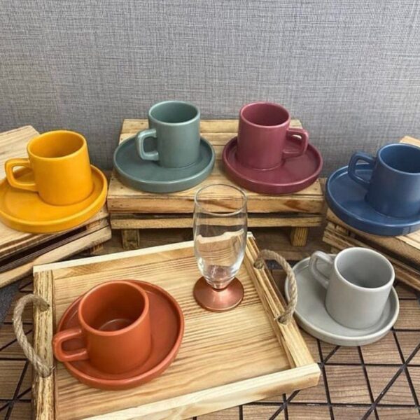 ütahya Porselen orcelain Ruya Coffee Cup Saucer 12-Pieces Set