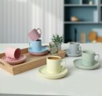 ütahya Porselen orcelain Ruya Coffee Cup Saucer 12-Pieces Set - Image 4