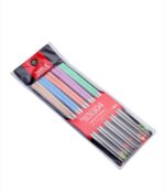 ⁦Stainless Steel Lightweight Reusable Chopsticks - Non-Slip Dishwasher Safe Wheat Set of 10 Assorted Colors in Barrel⁩ - الصورة ⁦4⁩