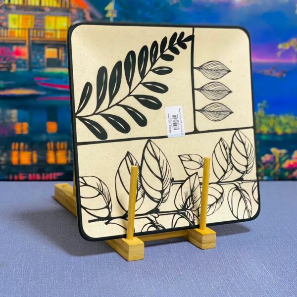 Porcelain Square Plate, Decorative Holiday Dinnerware