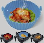 Air Fryer Silicone Pot Liners Basket for Round Airfryer, Silicone Air Fryer Liners, Heat Resistant Reusable Baking Cooking Oven Accessories 6.5 Inches