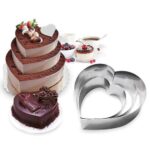 Set of 3 Pieces, Stainless Steel, Cake Baking Ring (Tool), Cookie Cutter. Shape:Heart Circle Flower Shaped Mould