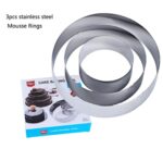 Set of 3 Pieces, Stainless Steel, Cake Baking Ring (Tool), Cookie Cutter. Shape:Heart Circle Flower Shaped Mould - Image 4