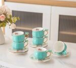 Generic Porcelain Coffee Mug Set with Floral Design, 6 Pieces - Image 4