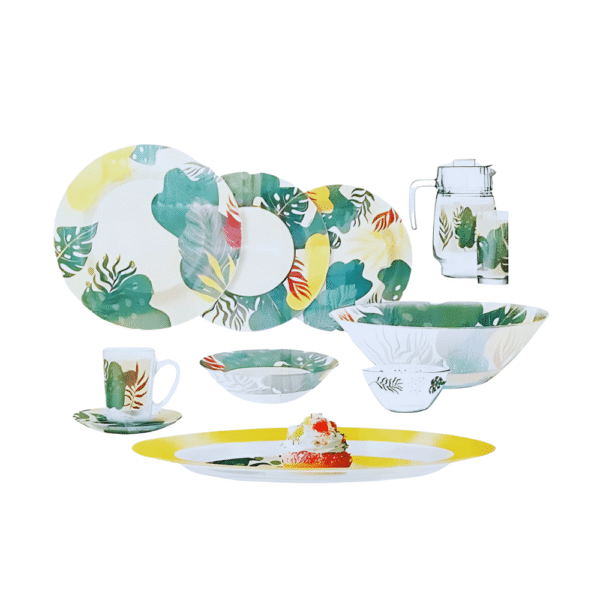 52-Piece Digital green Porcelain Dinner Set (Smooth) luminarc