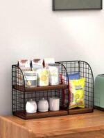 Coffee rack - A very elegant and beautiful stand. You can organize everything related to coffee and drinks. A metal stand with 2 strong wooden shelves divided into dimensions: 40*25 cm * 16 cm depth.