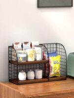 Coffee rack - A very elegant and beautiful stand. You can organize everything related to coffee and drinks. A metal stand with 2 strong wooden shelves divided into dimensions: 40*25 cm * 16 cm depth. - Image 5