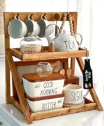 Mini Coffee Corner Wood – Stand 2 Doors for Organizing Coffee Tools and Display Modern Stylish Design - Image 3