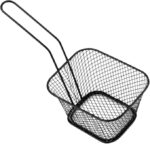 Black Stainless Steel Deep Fryer Basket, French Fries Strainer, Chicken Potato Cooking Tool, Wire Mesh Serving