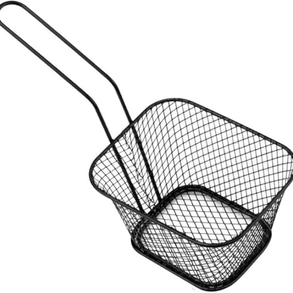 Black Stainless Steel Deep Fryer Basket, French Fries Strainer, Chicken Potato Cooking Tool, Wire Mesh Serving