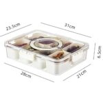 ⁦8-Compartment Acrylic Spice Organizer Box with Airtight Lids for Kitchen and Fridge 31x24 cm, Clear Durable Container for Herbs, Seasonings, and Cooking Essentials⁩ - الصورة ⁦3⁩