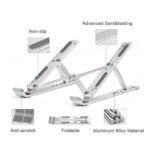 STOAT Aluminium Laptop Stand, Height Adjustable for 10-17 Inch Laptops and Tablets, iPad Holder, Tablet Stand - Image 2