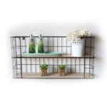 Premium Kitchen Shelf - Heavy‑duty metal frame with two wooden tiers, 40×25×16 cm, keeps coffee beans, filters, mugs and beverages tidy, enhancing the look of kitchen or work area