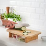 Practical Chair - Elegant Wooden Kitchen Seat with Versatile Bamboo Gourmet Cutting Board and Spice Organizer, Combining Beauty, Functionality, and Comfort