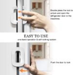 Refrigerator Lock, Upgrade Home Fridge Lock with Two Buttons, Toddler Baby Kids Safety Freezer Door Lock with Strong Adhesive, Refrigerator Locks for Children No Tools Need or Drillâ€¦ (White) - Image 4