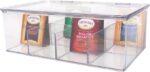 6 Compartments Clear Acrylic Organizer Box, Multi-Use Organizer for Tea, Coffee, Spices, Makeup, 22x17x10cm - Image 3