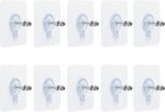 MEISO 10 x Adhesive Wall Screws Hanging Nails for Hanging Adhesive Screws Wall Mounting Hooks for Kitchen, Bathroom, Bedroom, Living Room