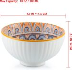 ⁦Skelang Ceramic Serving Bowls, Rice Bowl with Gift Box, Bohemian Style Pottery Bowls, Porcelain Serving Bowls for Rice, Creal, Dessert, 10oz/300ml, Set of 6⁩ - الصورة ⁦5⁩