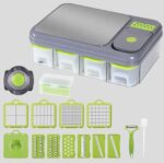 Jumbo Vegetable Slicer with Built-in Cutting Board, Multi-Blade Vegetable Cutter with Egg Yolk Separator, Vegetable Peeler and Brush to Clean the Slicer as Easy as a Pro - Image 2