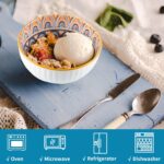 ⁦Skelang Ceramic Serving Bowls, Rice Bowl with Gift Box, Bohemian Style Pottery Bowls, Porcelain Serving Bowls for Rice, Creal, Dessert, 10oz/300ml, Set of 6⁩ - الصورة ⁦3⁩