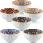 ⁦Skelang Ceramic Serving Bowls, Rice Bowl with Gift Box, Bohemian Style Pottery Bowls, Porcelain Serving Bowls for Rice, Creal, Dessert, 10oz/300ml, Set of 6⁩ - الصورة ⁦4⁩