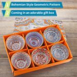 ⁦Skelang Ceramic Serving Bowls, Rice Bowl with Gift Box, Bohemian Style Pottery Bowls, Porcelain Serving Bowls for Rice, Creal, Dessert, 10oz/300ml, Set of 6⁩ - الصورة ⁦2⁩