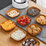 Generic Wooden Dinnerware Set with Stand, 6-in-1 Multi-Purpose Serving Set, 5 Pieces with Storage Stand, Natural Wood Snack Plates, .sg - Image 2