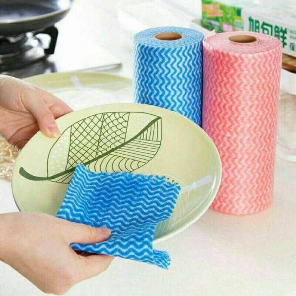 roll Reusable Cleaning Wipe, Household &Kitchen Towels,Disposable Cleaning Cloth, Dish Cloth Dish Towels Dish Rags Reusable Kitchen Paper Towels, Wash Towels - Assorted colors