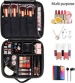 Travel Makeup Case Professional Cosmetic Train Cases Artist Storage Bag Make Up Tool Boxes Brushes Bags with Compartments Waterproof Detachable Vanity Organizer - Image 3