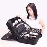 Travel Makeup Case Professional Cosmetic Train Cases Artist Storage Bag Make Up Tool Boxes Brushes Bags with Compartments Waterproof Detachable Vanity Organizer - Image 4