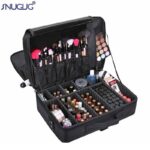 Travel Makeup Case Professional Cosmetic Train Cases Artist Storage Bag Make Up Tool Boxes Brushes Bags with Compartments Waterproof Detachable Vanity Organizer