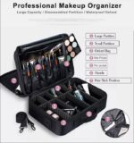 Travel Makeup Case Professional Cosmetic Train Cases Artist Storage Bag Make Up Tool Boxes Brushes Bags with Compartments Waterproof Detachable Vanity Organizer - Image 2