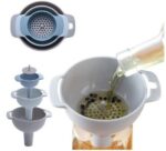 Set of 4 Kitchen Funnels, Nesting Funnels with Handles, Food-Grade Plastic Wide-Mouth Funnels with Removable Strainer for Filling Bottles with Oil/Liquid/Food/Powder - Image 4