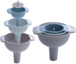 Set of 4 Kitchen Funnels, Nesting Funnels with Handles, Food-Grade Plastic Wide-Mouth Funnels with Removable Strainer for Filling Bottles with Oil/Liquid/Food/Powder - Image 2