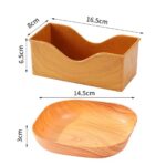 Generic Wooden Dinnerware Set with Stand, 6-in-1 Multi-Purpose Serving Set, 5 Pieces with Storage Stand, Natural Wood Snack Plates, .sg - Image 3