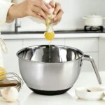 Generic Stainless Steel Mixing Bowl with Handle, 22cm, Non-Slip Base for Baking and Cooking,