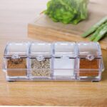 ⁦Generic Modern Crystal Acrylic Spice Set 4 Piece Set with Stands and Spoon Stands⁩ - الصورة ⁦2⁩