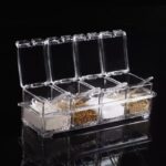 ⁦Generic Modern Crystal Acrylic Spice Set 4 Piece Set with Stands and Spoon Stands⁩ - الصورة ⁦3⁩
